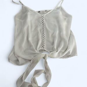 Elegant White Tie-Front Women's Top